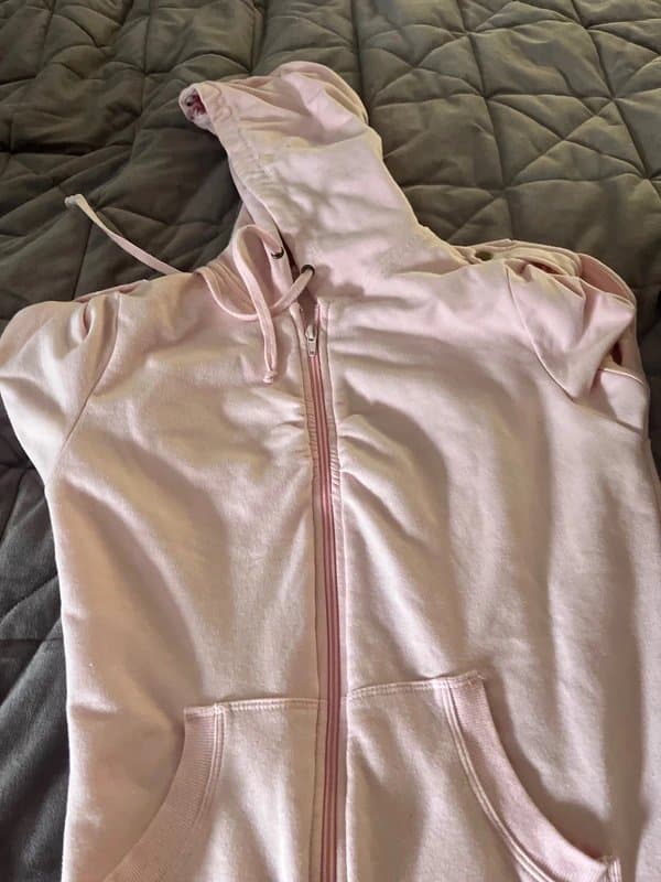 L A KITTy LA Kitty, pink hooded romper with cap sleeves lg