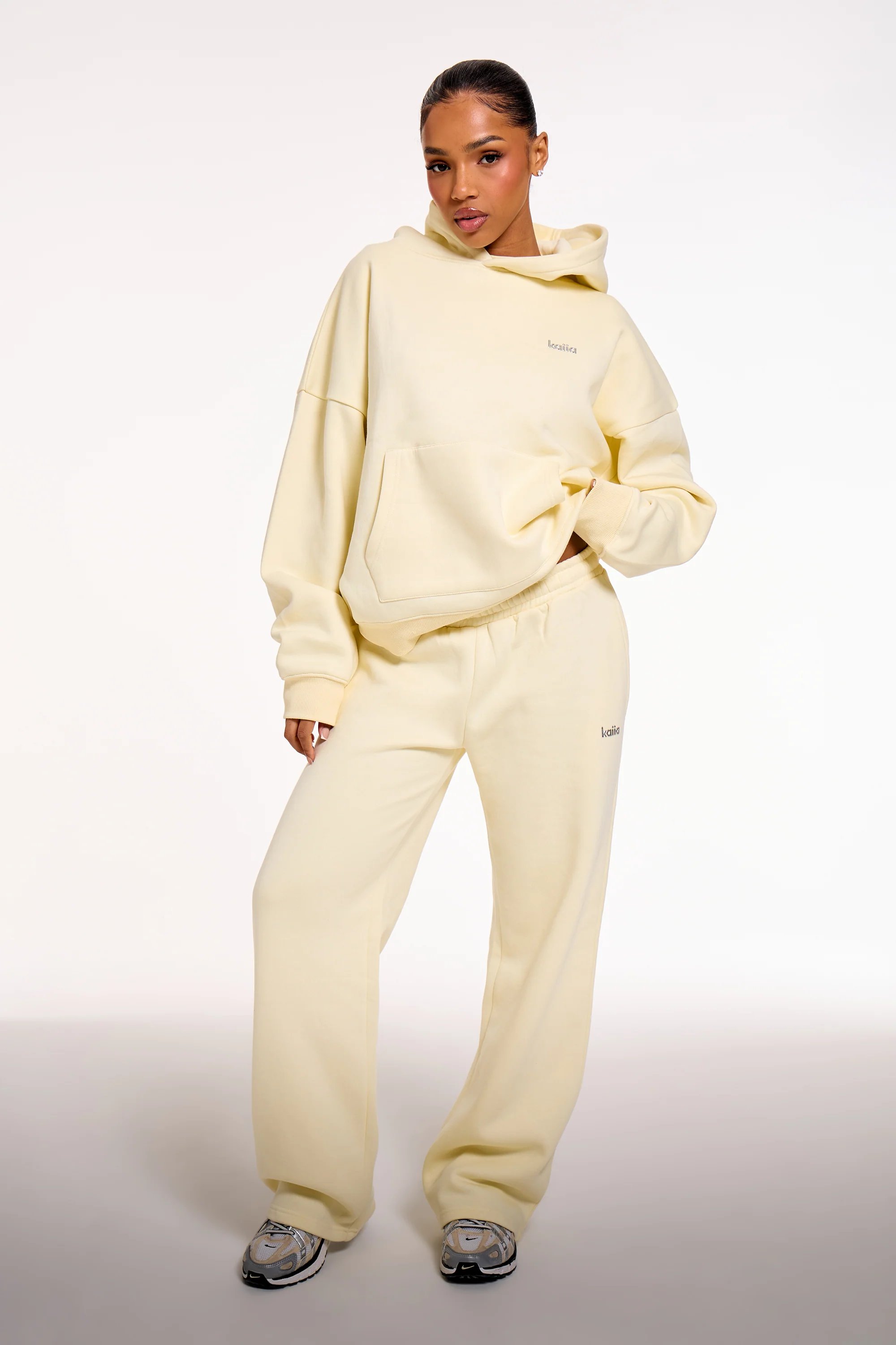 Kaiia Kaiia Chrome Logo Oversized Hoodie Lemon - 3
