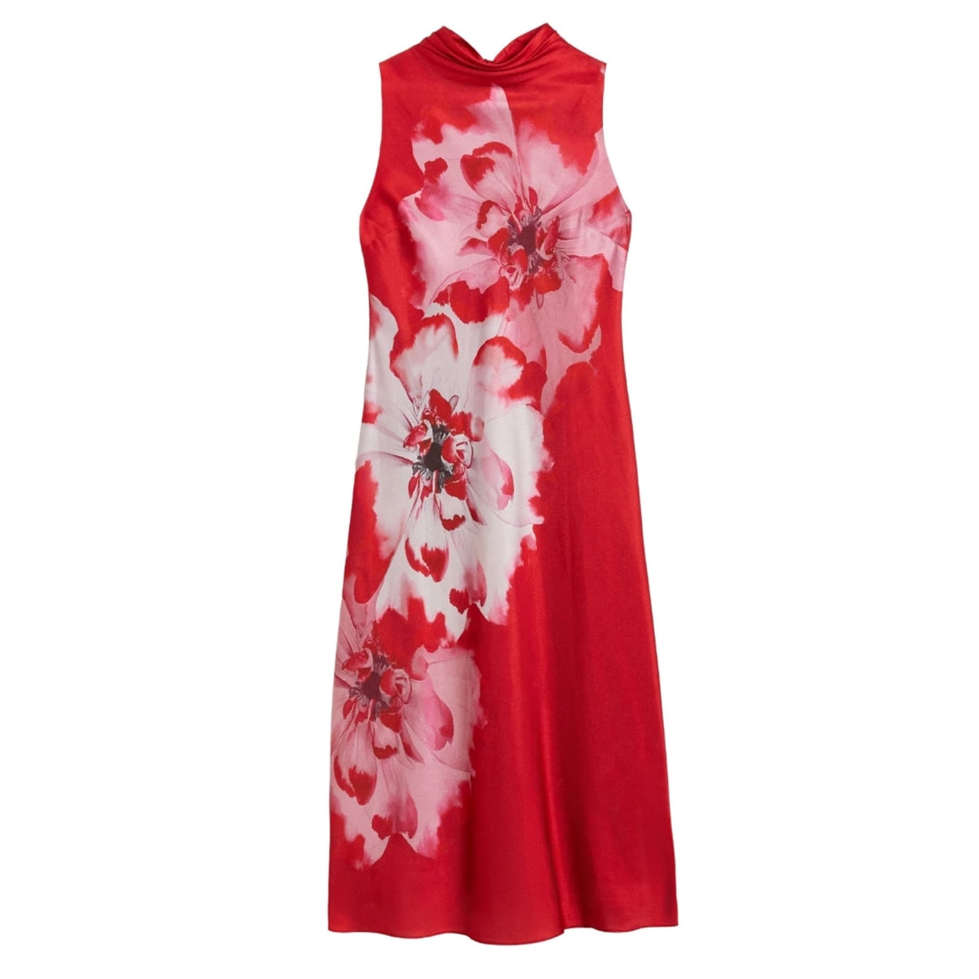 Ted Baker Ted Baker Women's Aliara Sleeveless Cowl Neck Regular Fit Midi Dress in Red