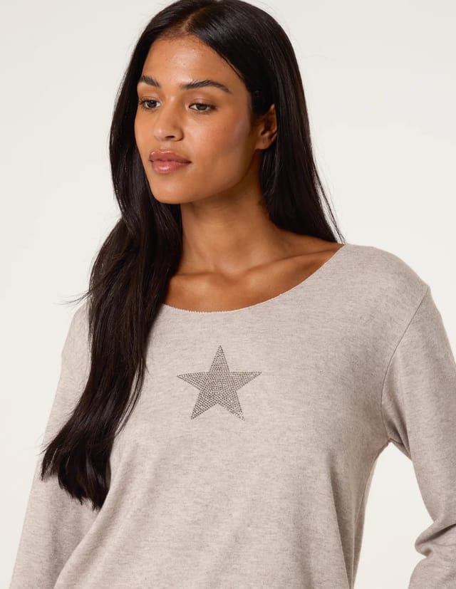Blue Vanilla Diamante Star Long Sleeve Jumper - 3