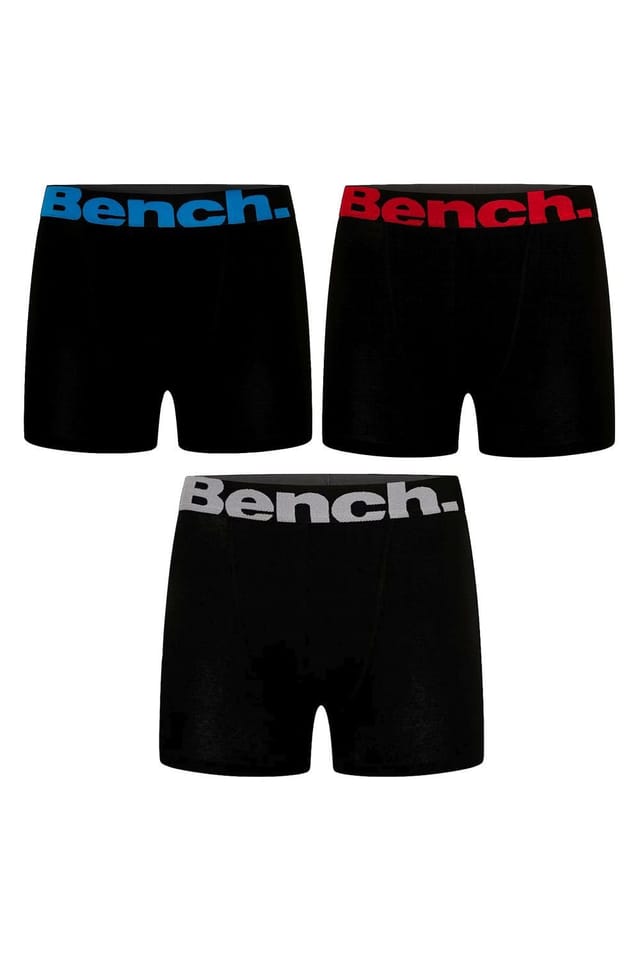 Bench Bench Men's 3 Pack Cotton Boxers Underwear - Macron Collection in Black - 2