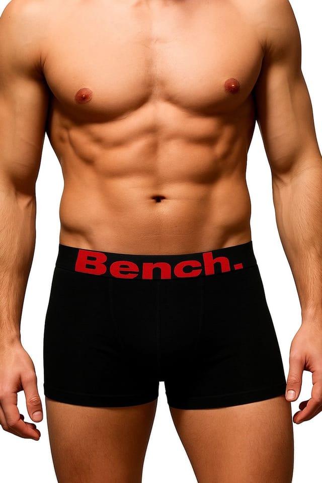 Bench Bench Men's 3 Pack Cotton Boxers Underwear - Macron Collection in Black - 3