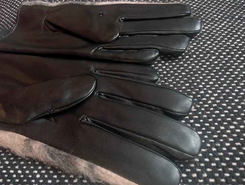 No Label NEW Ombré Wool-Mix & Faux Leather Gloves - Never Worn