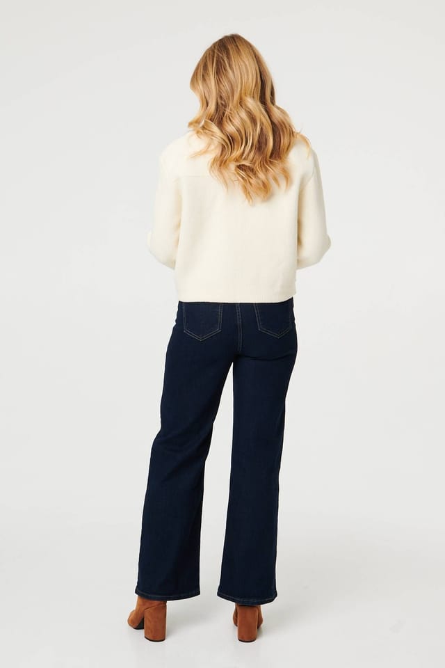 Izabel London Izabel London Women's Denim Contrast Texture Boxy Jacket in Off-White - 3