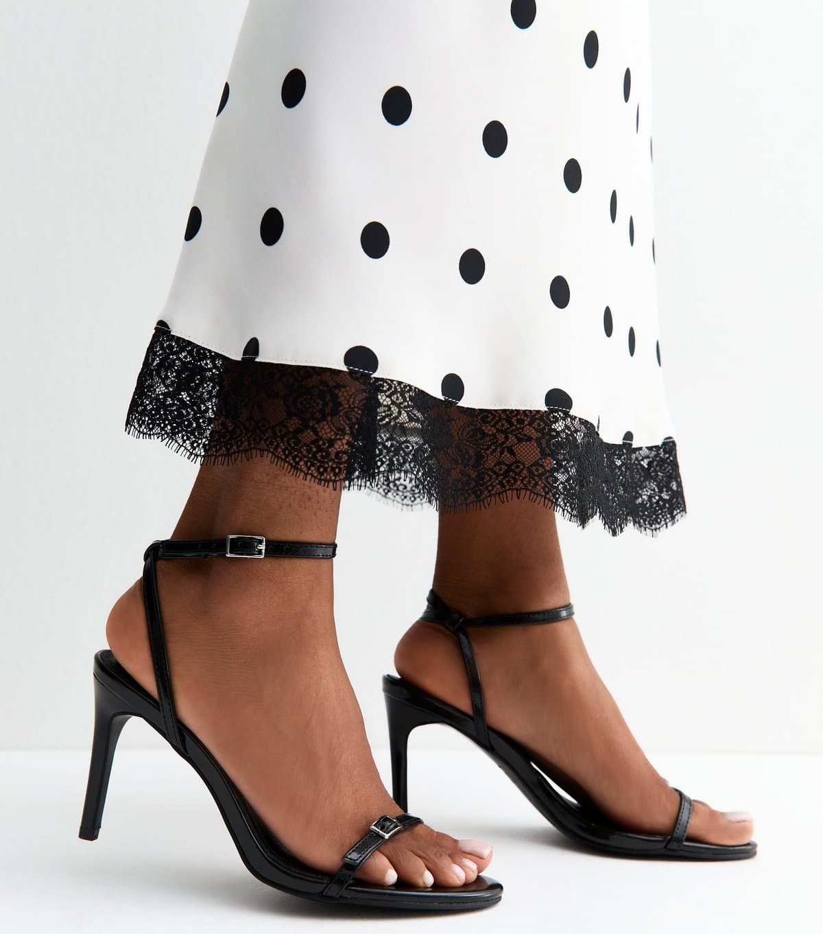 New Look New Look Black Faux Leather Stiletto Sandals