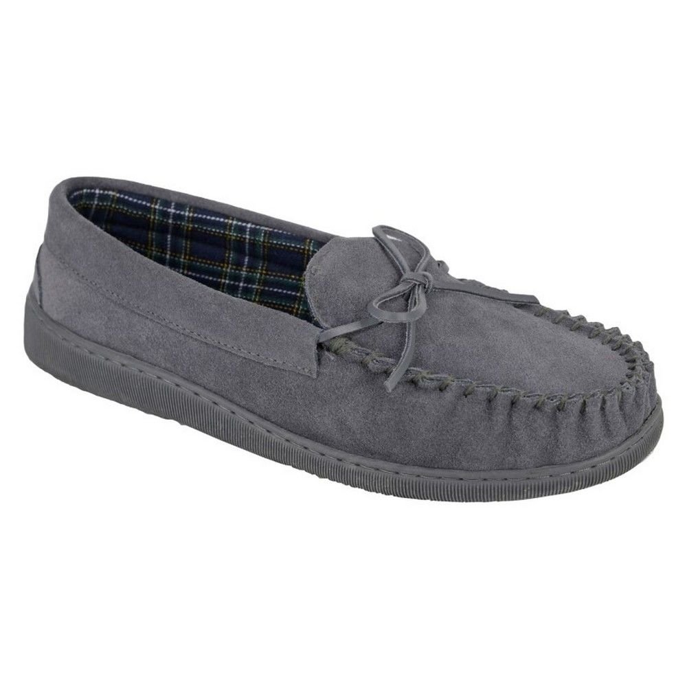 Mokkers Mokkers Men's Adie Suede Moccasin Slippers in Grey - 2