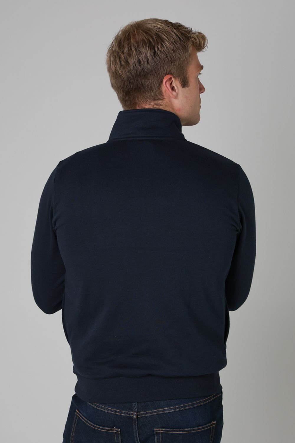 Tokyo Laundry Tokyo Laundry Men's Cotton Blend Quarter Zip Sweatshirt in Dark Navy - 2