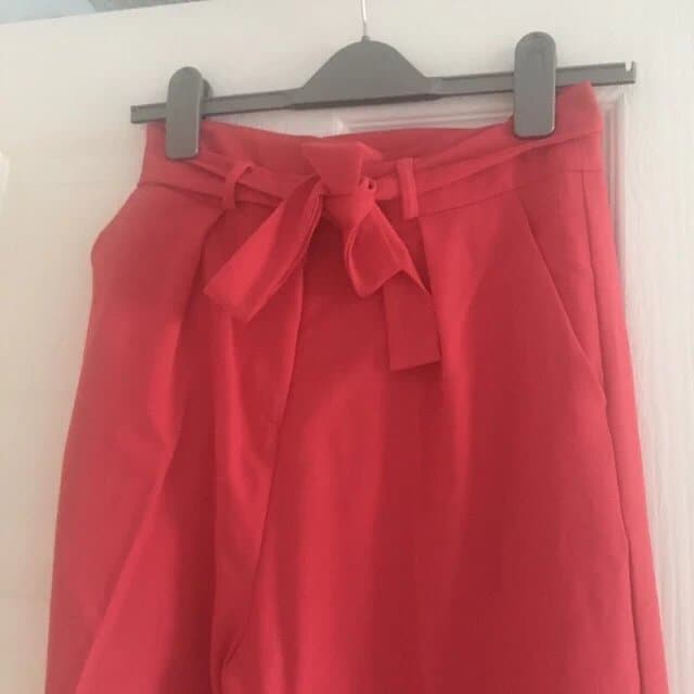 ASOS Asos Tall pink trousers with paper bag waist carrot fit size 8