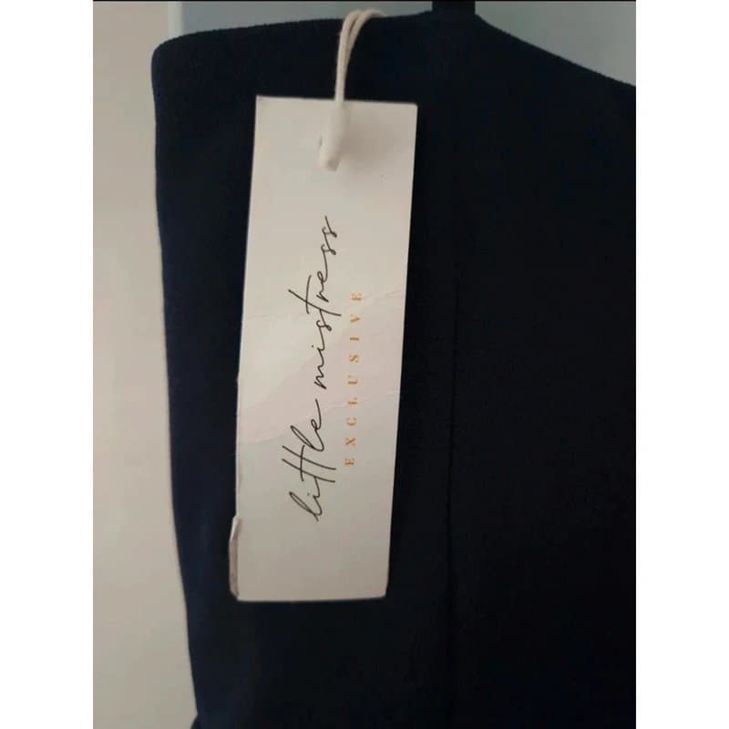 Little Mistress Little Mistress navy ruffle vneck frill hem midi dress UK size 8 brand new with tags