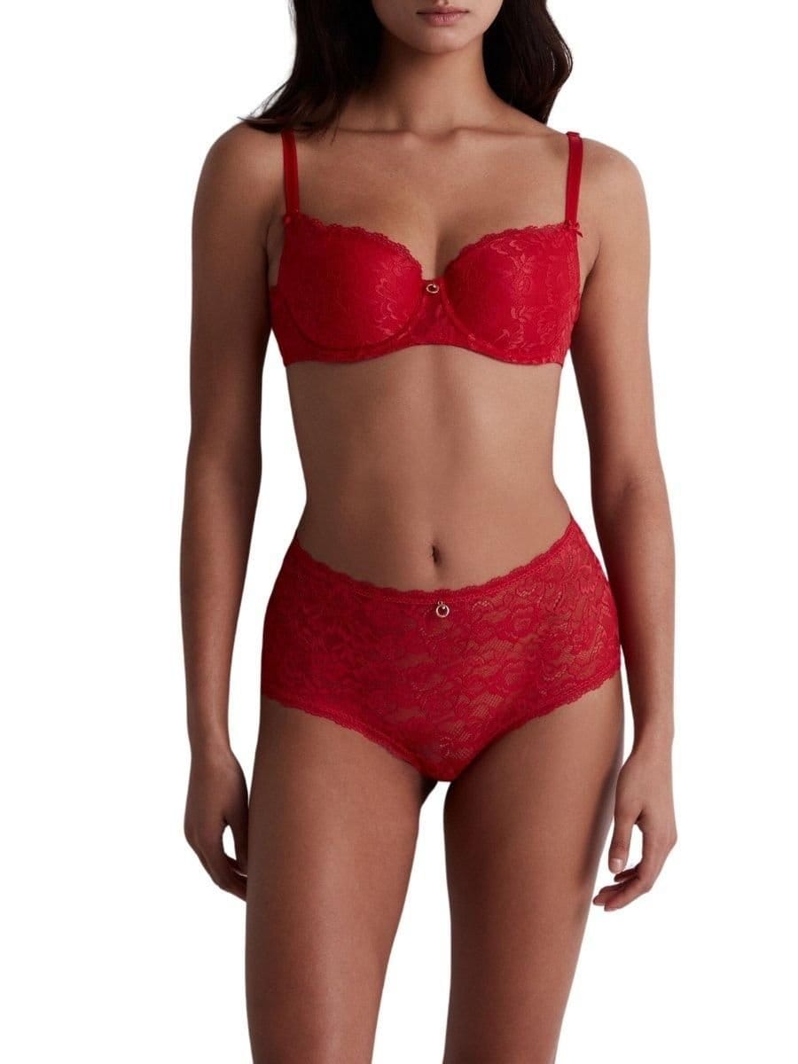Aubade Aubade Women's Rosessence Care High Waisted Brief in Red - 4