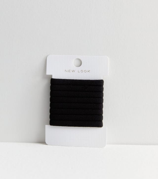 New Look Pack of 8 Black Hair Bands New Look - 2