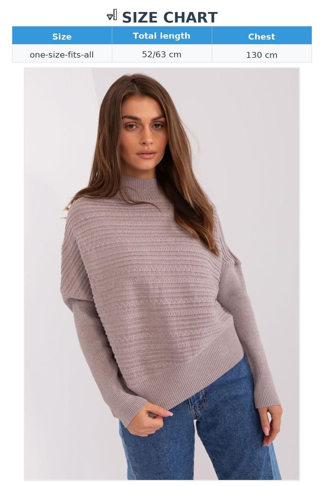Love Lace Love Lace Women's Variegated Texture Low Turtleneck Sweater in Mauve - 4