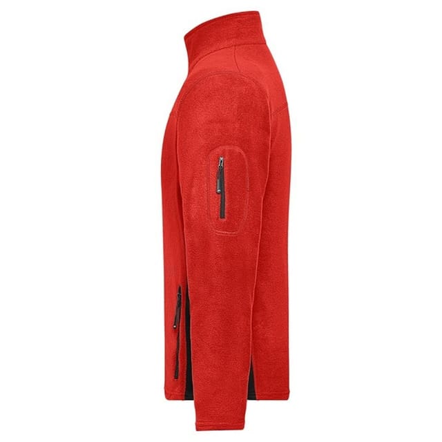 James and Nicholson James and Nicholson Men's Strong Work Fleece Jacket in Red - 3