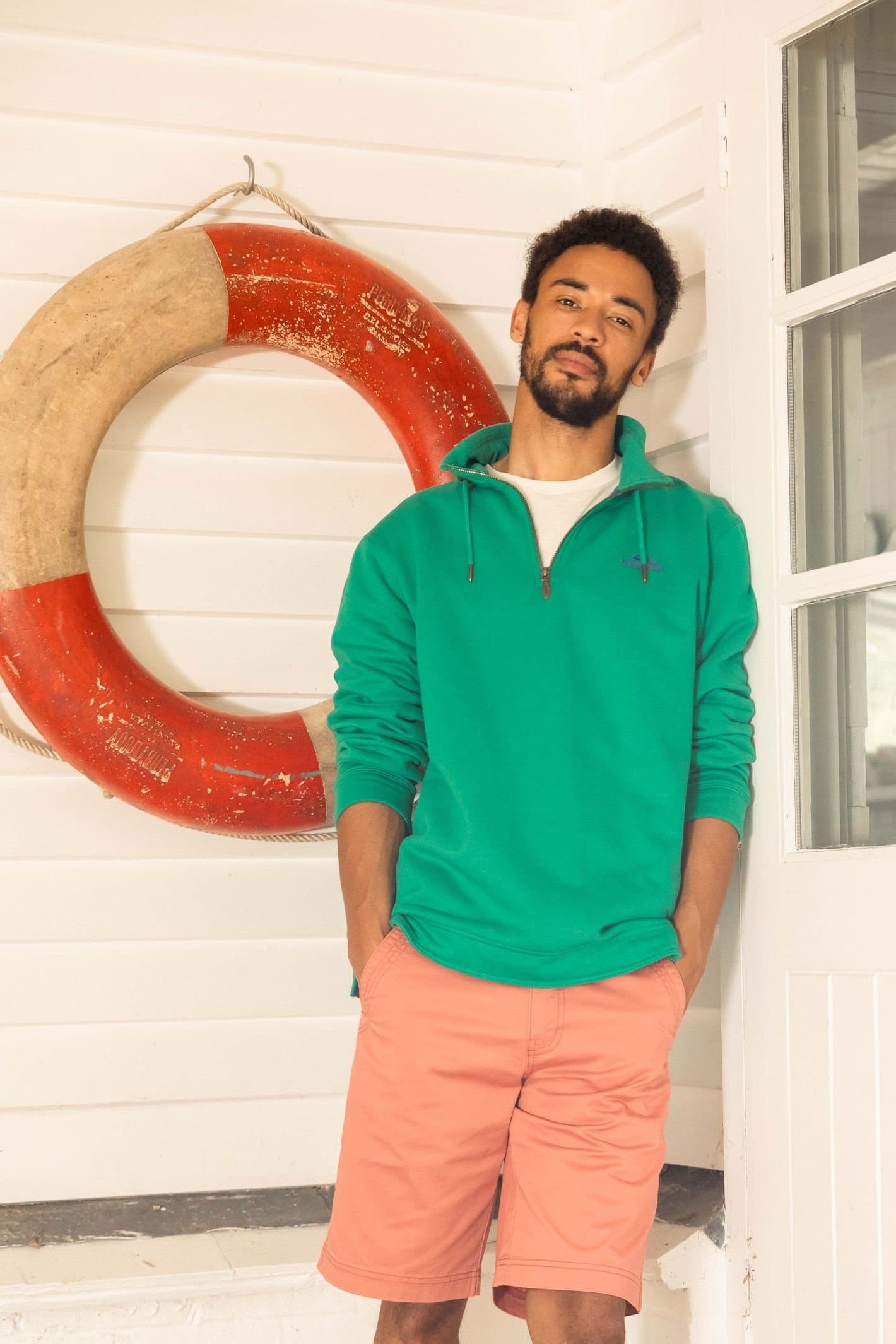 Weird Fish Weird Fish Men's Brampton 1/4 Zip Sweatshirt in Bright Green