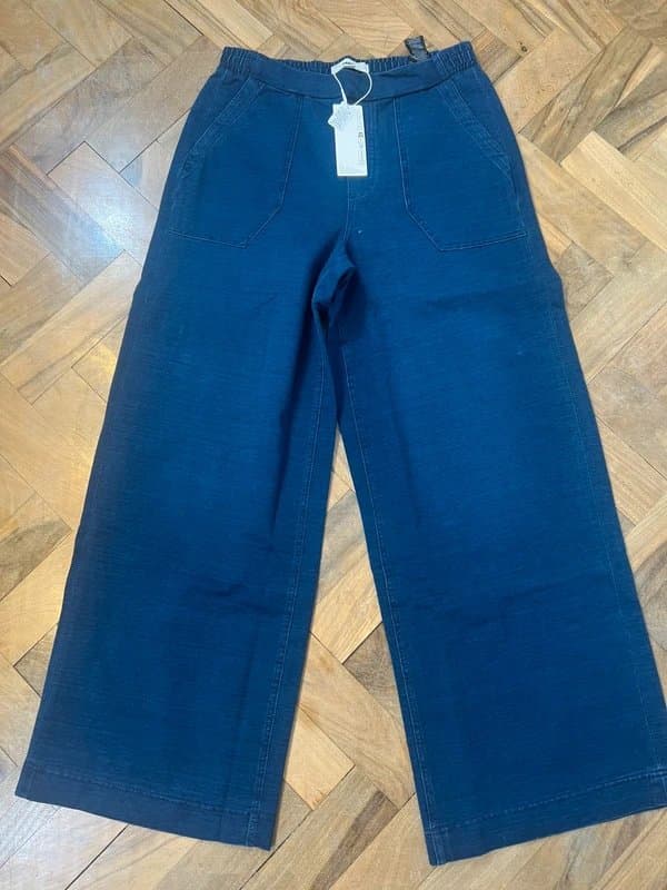 Marks & Spencer M&S wide leg trousers, navy blue size 10 reg