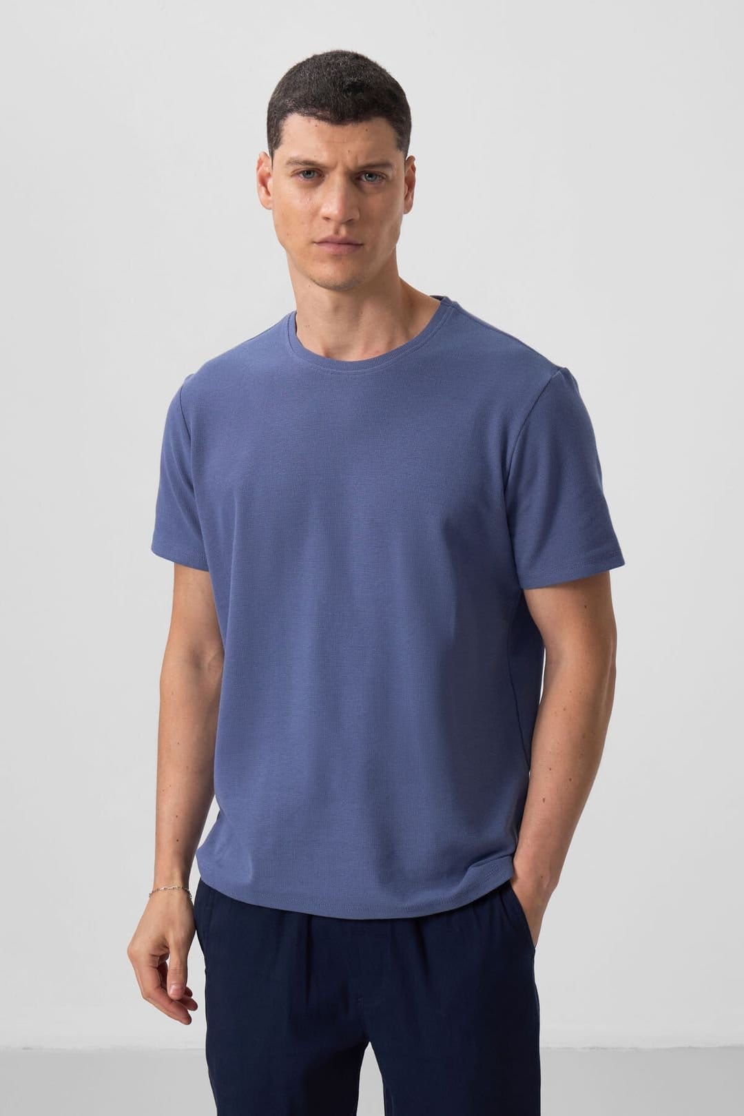 Tommy Life Tommy Life Men's Regular Fit Crew Neck T-Shirt in Dark Blue - 4