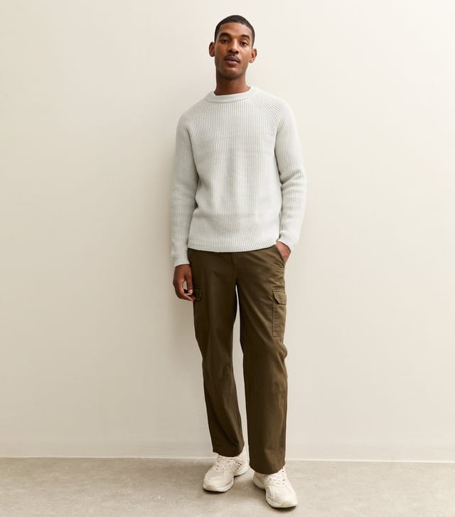 New Look Men's Dark Khaki Relaxed Cargo Trousers New Look - 3