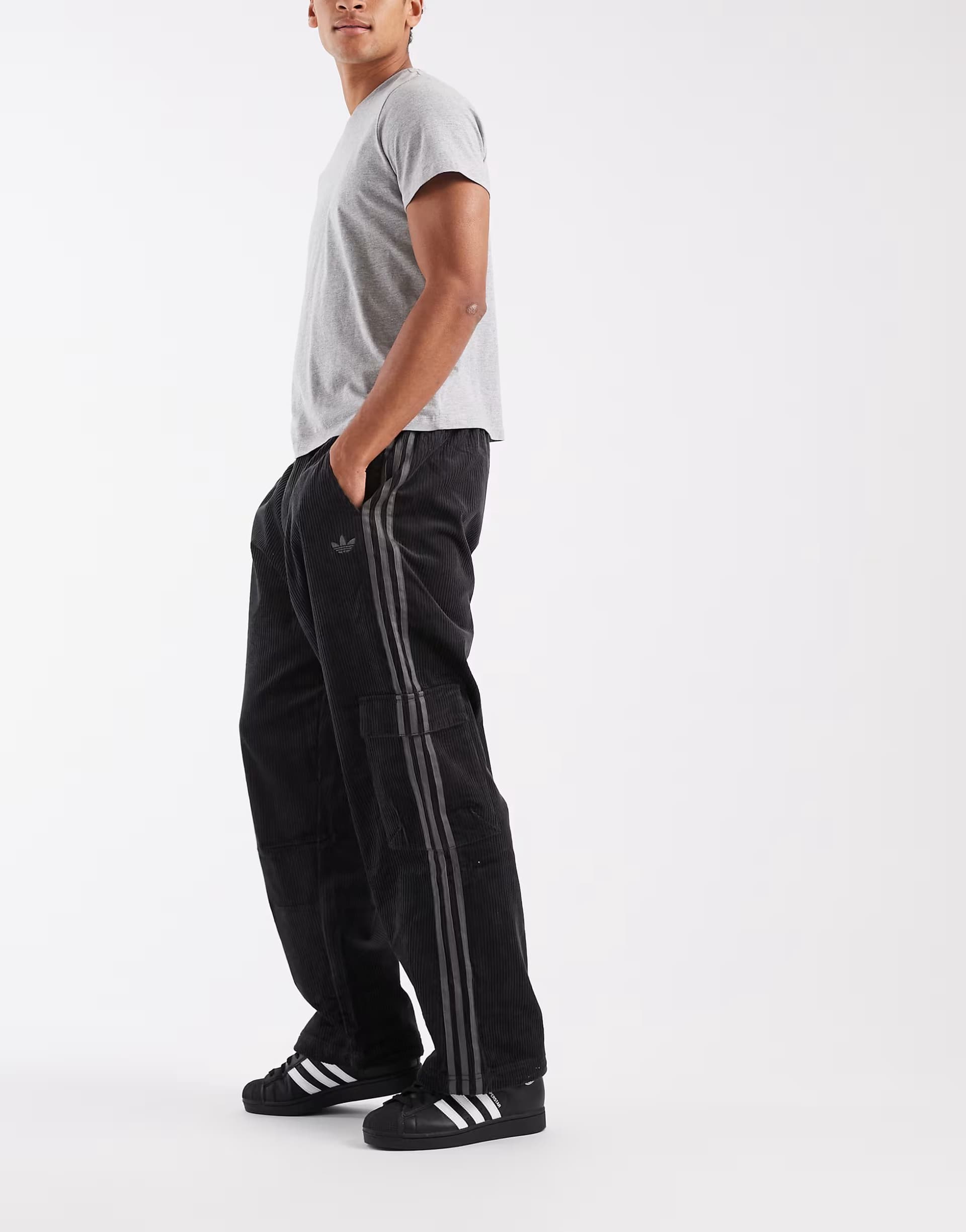 ASOS adidas Originals Adicolor cord cargo pants in black