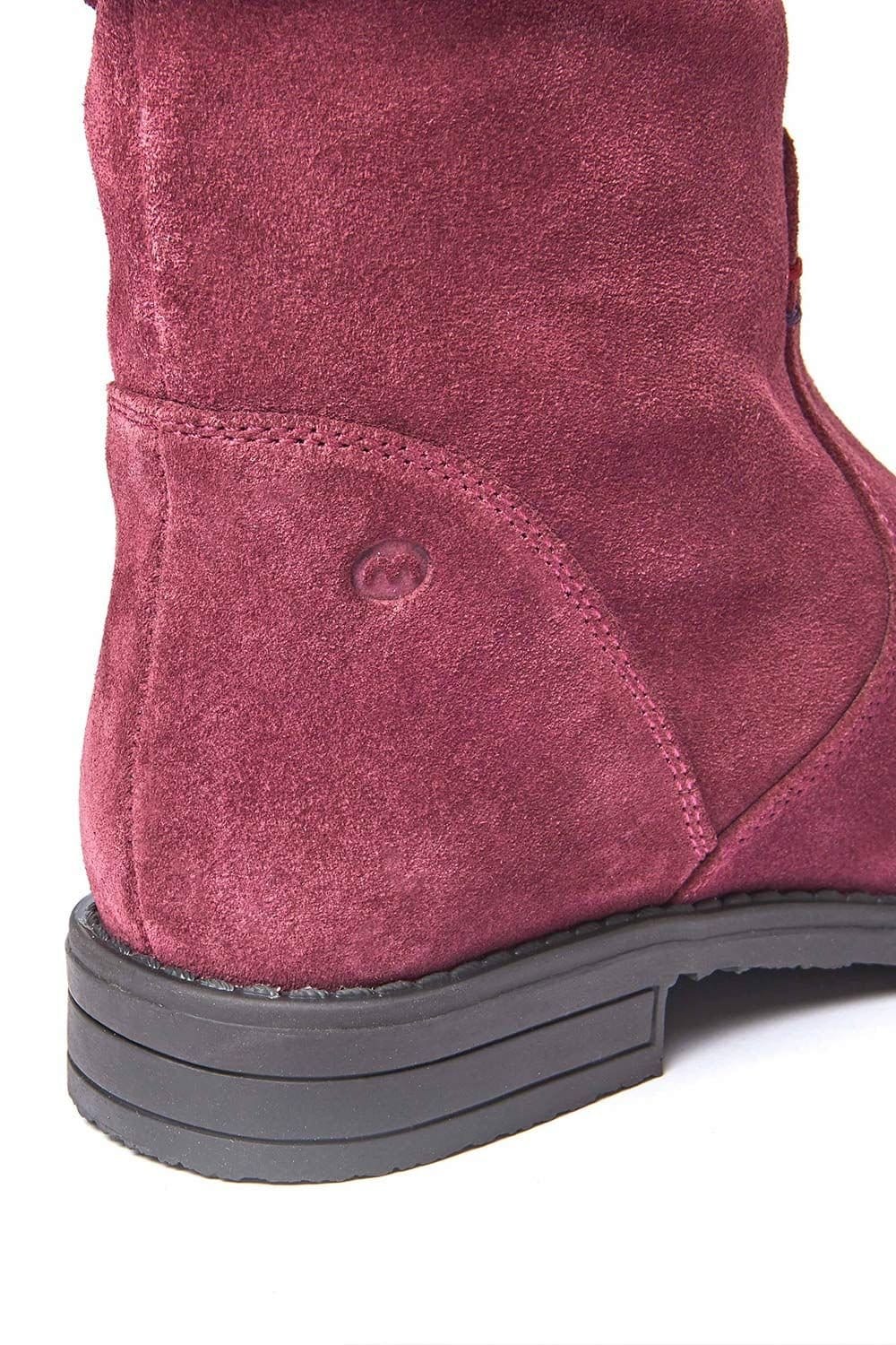 Moshulu Moshulu Women's 'Glacier Suede 2' Ruched Suede Boots in Dark Red - 4