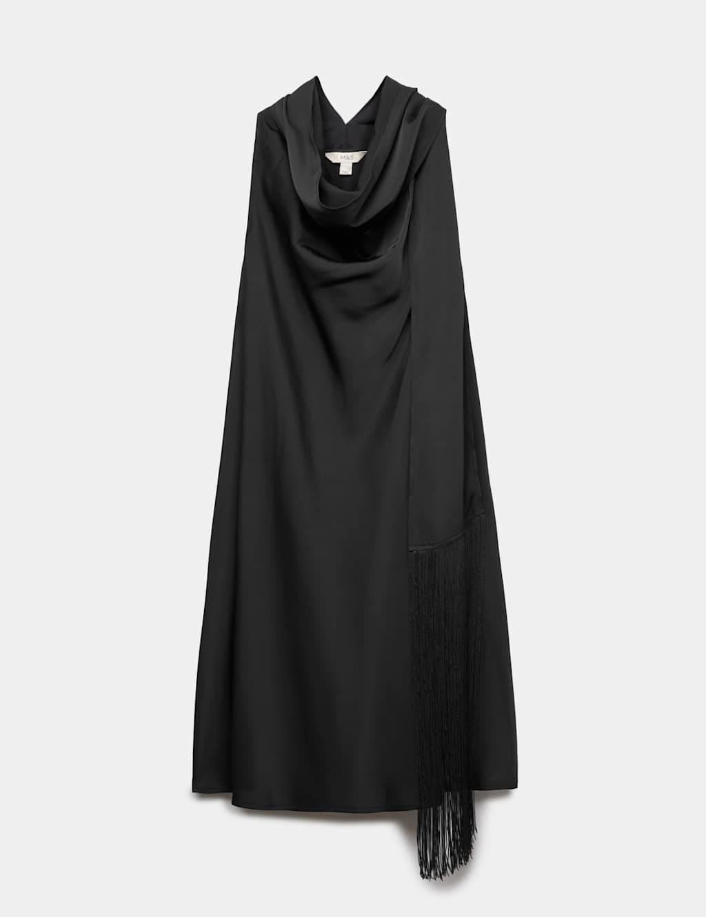 Marks & Spencer M&S Satin Scarf Detail Mini Shift Dress Black