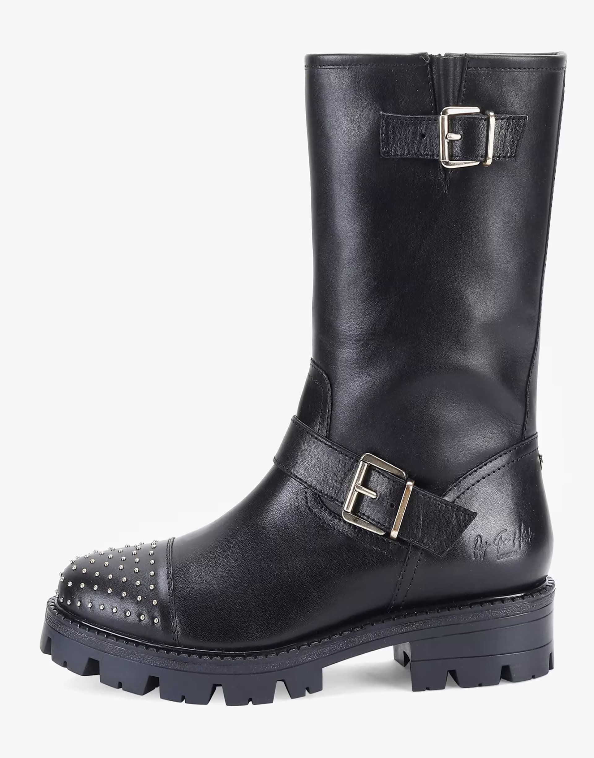 ASOS OFF THE HOOK 'CLEVEDEN' Block Heel Ankle Leather Boots in Black