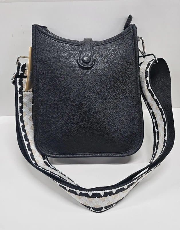 Milano Leather Look Crossbody Bag with Guitar Strap
