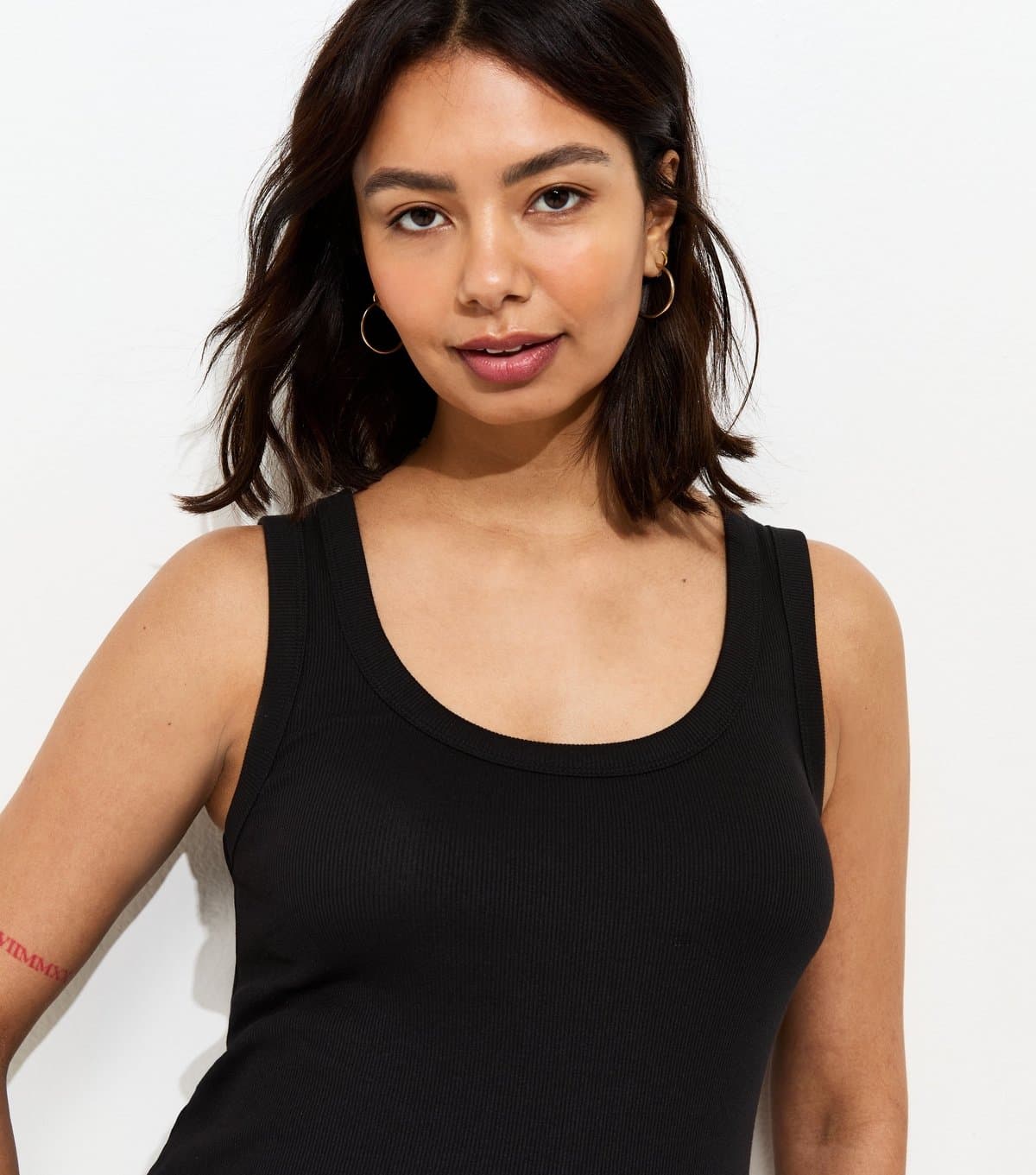 New Look Women's Maternity Black Ribbed Scoop Neck Vest New Look