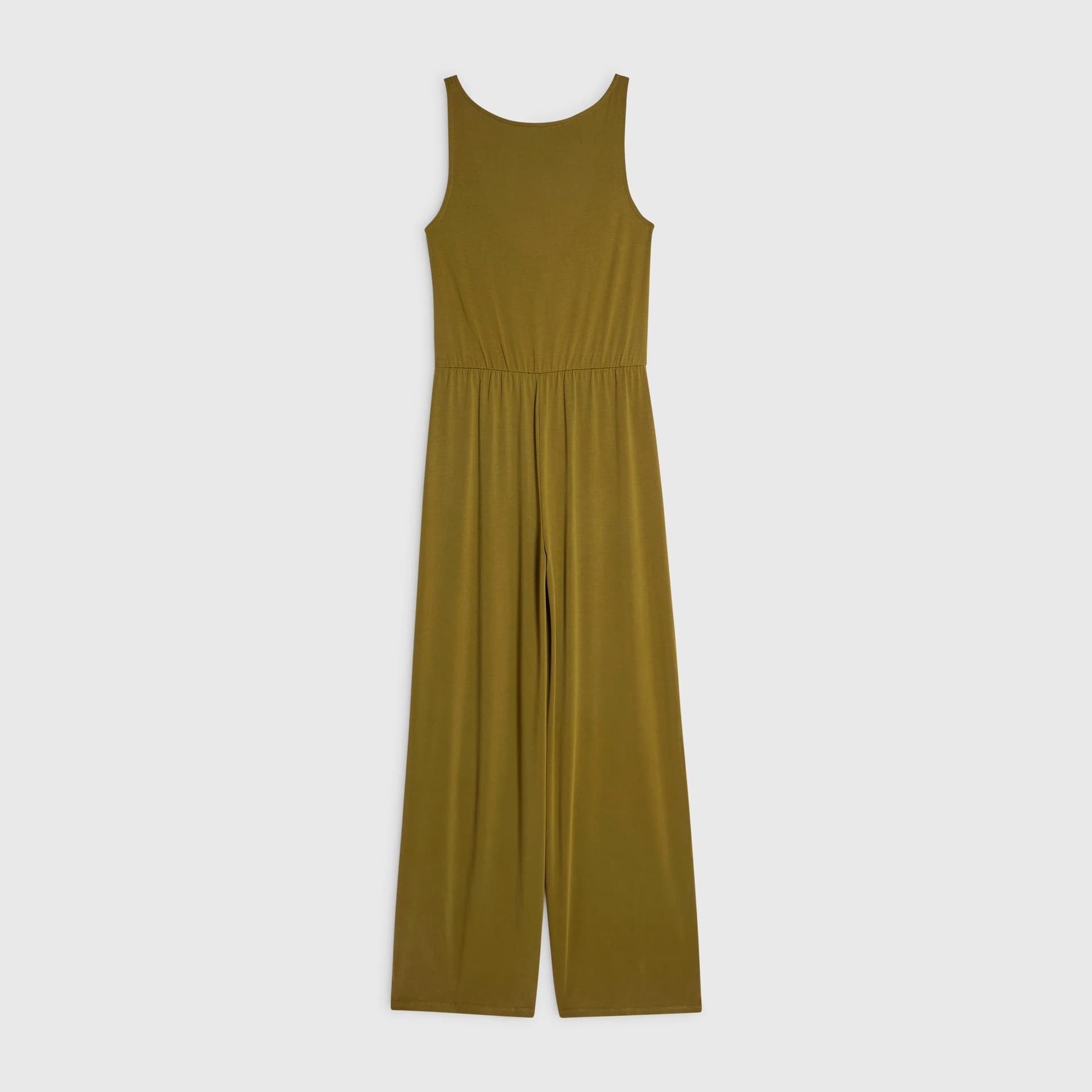 River Island River Island Womens Khaki Cupro Sleeveless Jumpsuit
