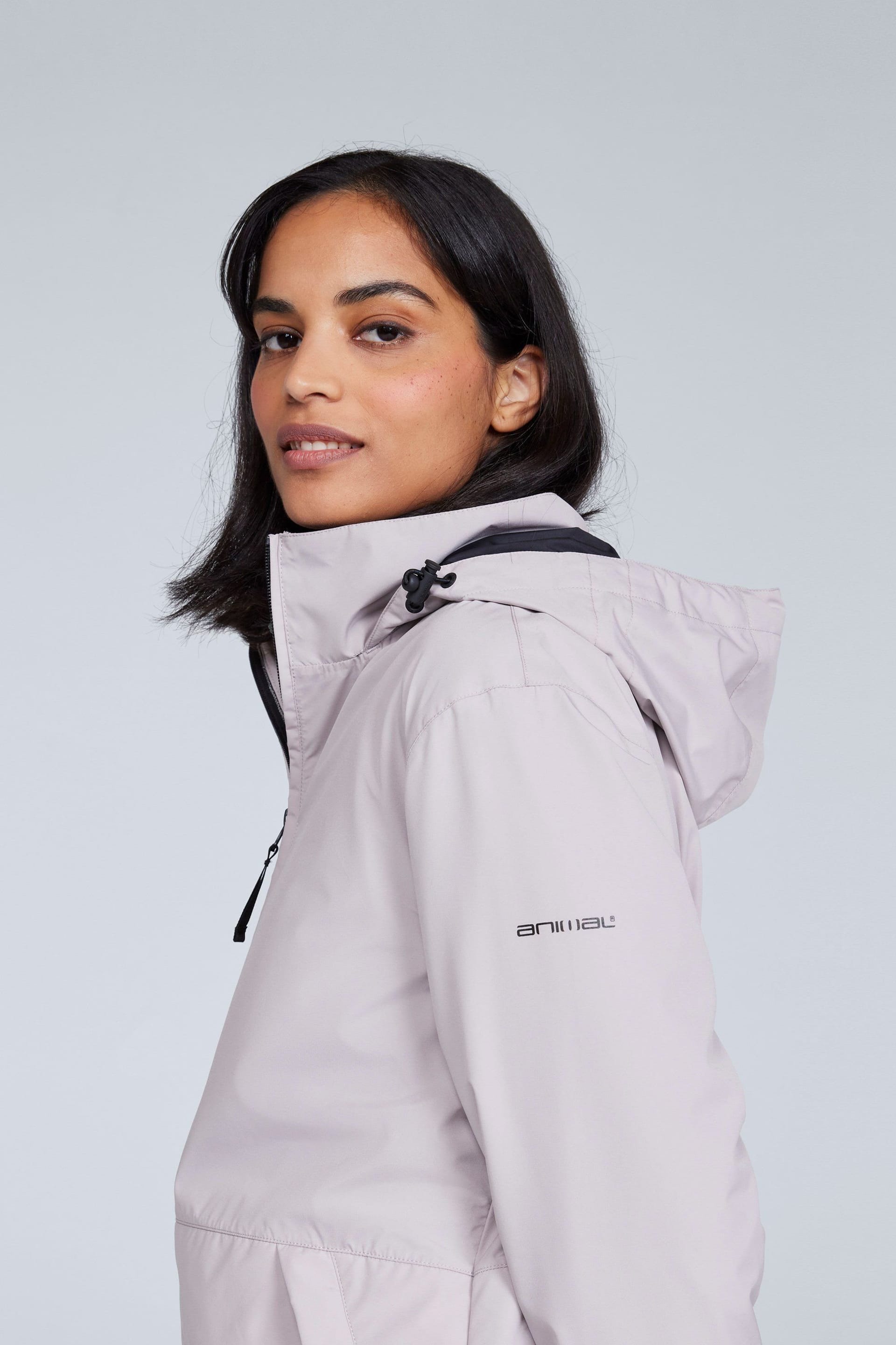 Animal Animal Women's 'Pace' Packable Breathable Comfy Waterproof Jacket in Light Beige - 4