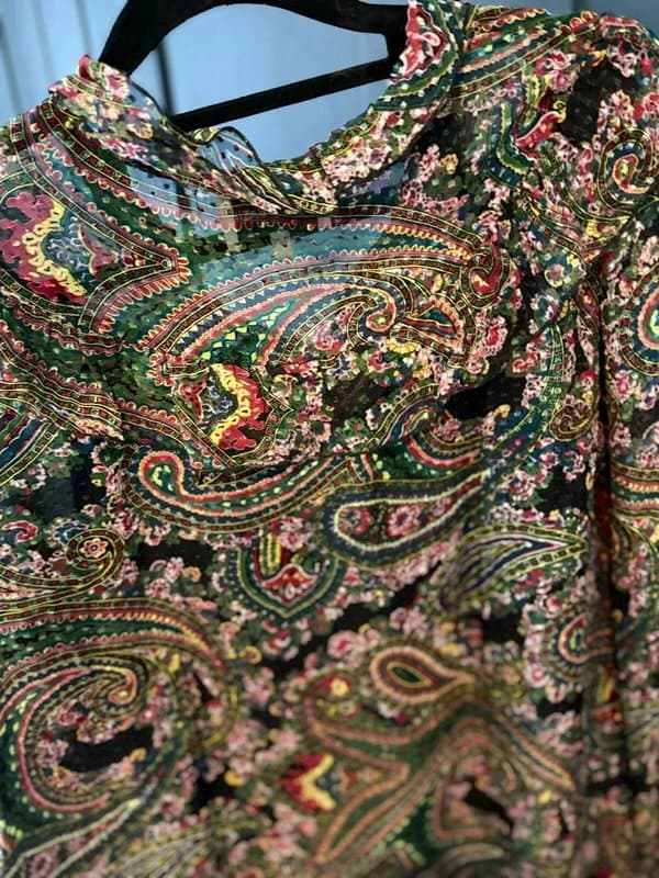 Antik Batik Antik Batik Odette Silk Dress BNWT UK 14 Cashmere Print Pussy Bow RRP £300