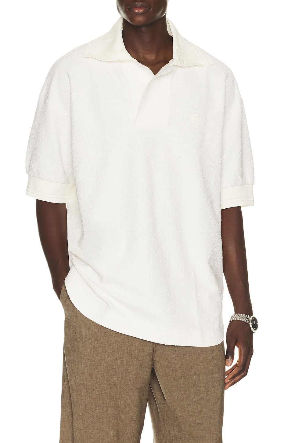 revolve Runway Loose Fit Boucle Knit Polo Shirt
