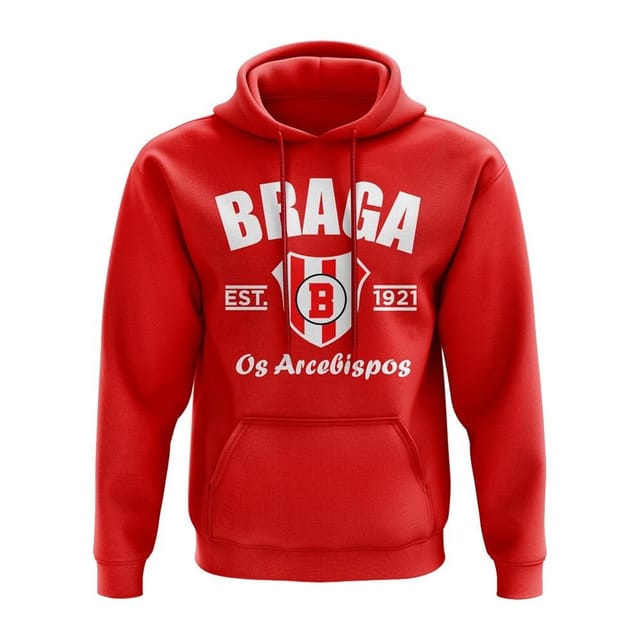Sporting Braga Sporting Braga Men's Personalised Braga Established Football Hoody in Red - 2