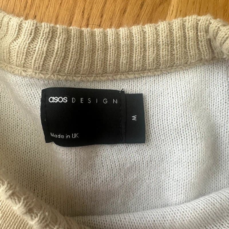 ASOS Design ASOS Mushroom & Eye Print Jumper - Cream/Beige - Oversized Graphic Knit