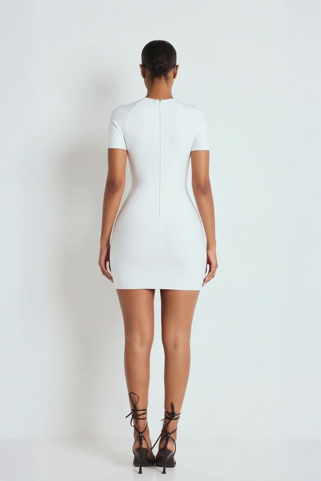 LEMONLUNAR LEMONLUNAR Women's The Itzel Bandage Dress in White - 3