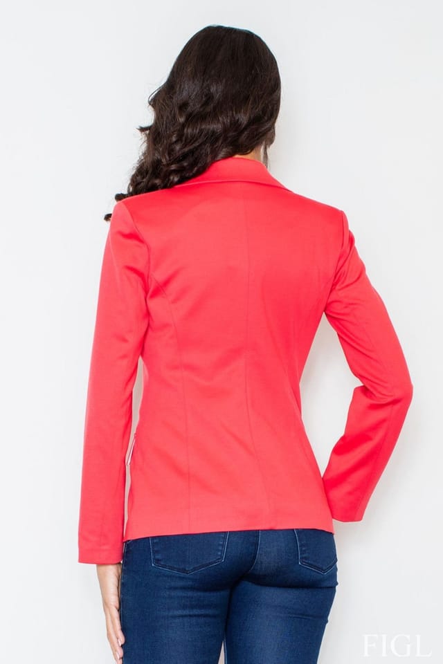 Love Lace Love Lace Women's Classic Two Button Lined Jacket with Turn Up Cuffs in Red - 3