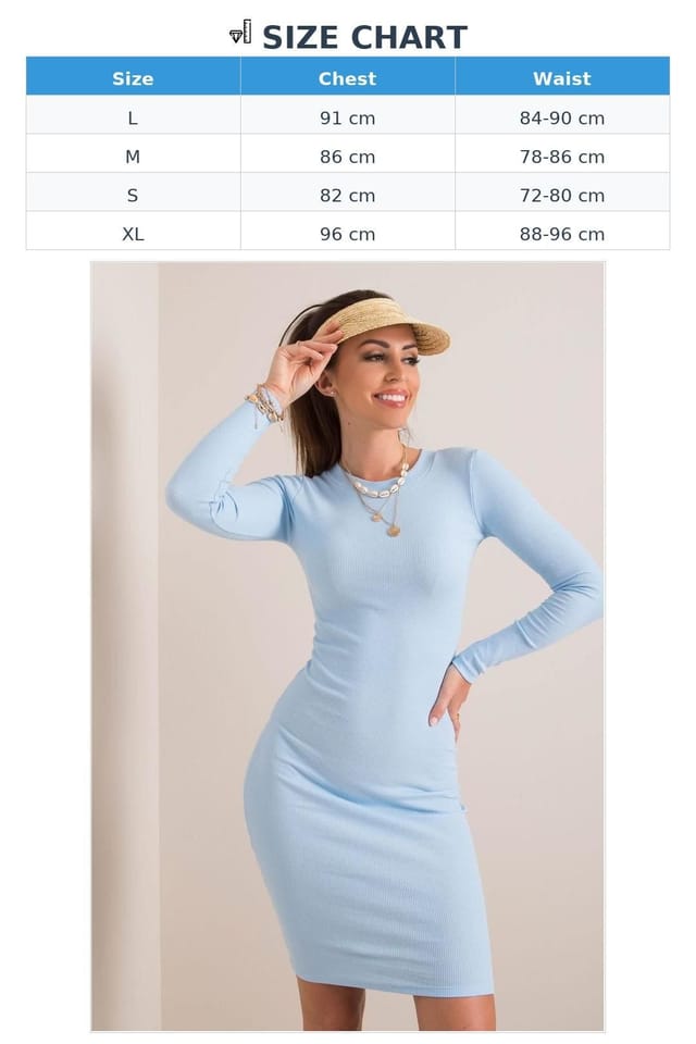 Love Lace Love Lace Women's Everyday Pencil Cut Long Sleeve Round Neck Dress in Blue - 3