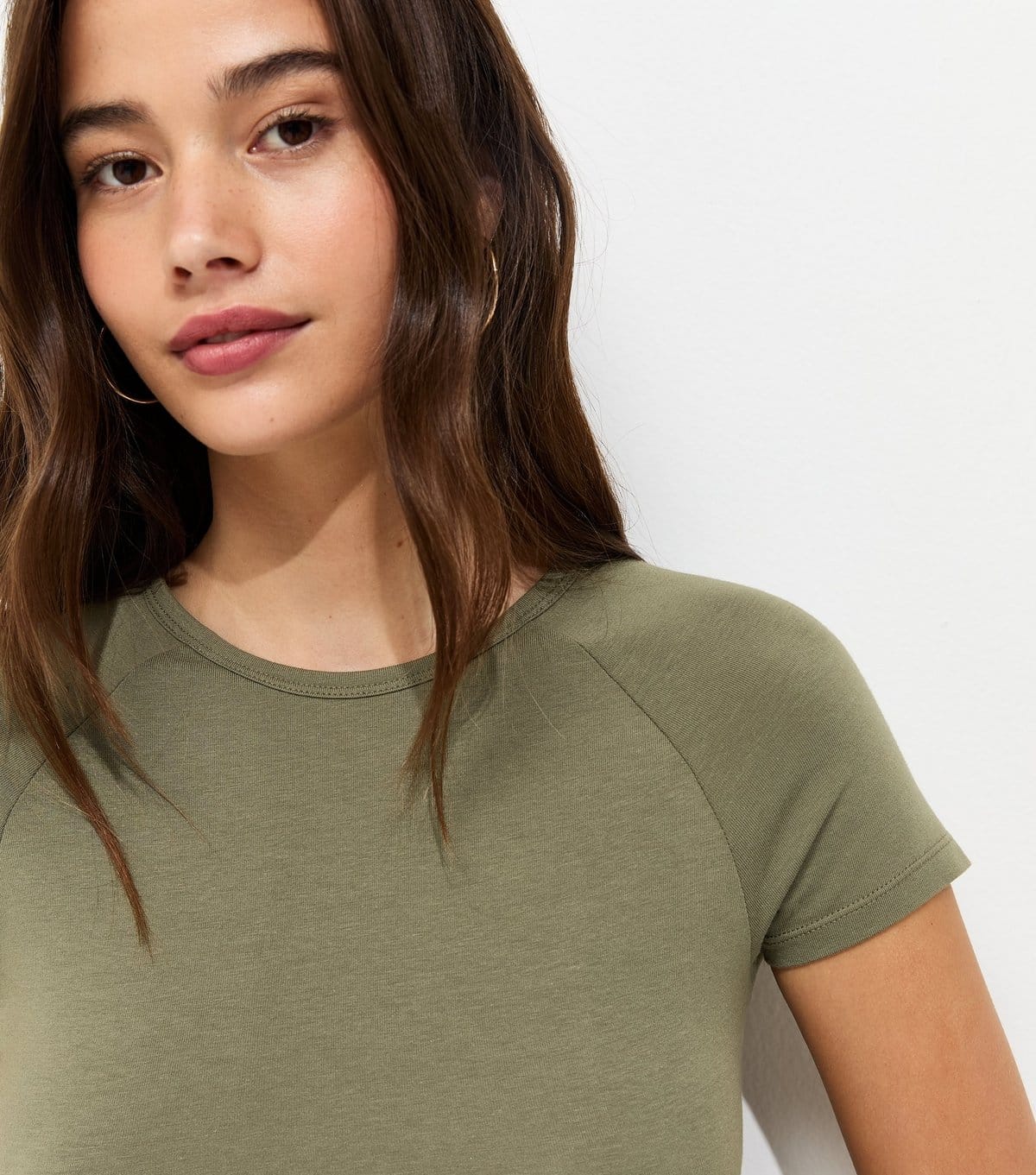 New Look Khaki Cotton-Rich Baby Tee