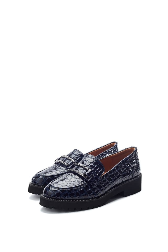 Moda In Pelle Moda In Pelle Women's 'Egoma' Patent Mocc Croc Loafers in Navy - 2