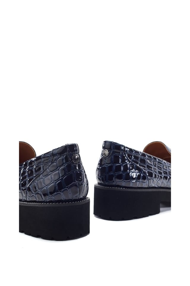 Moda In Pelle Moda In Pelle Women's 'Egoma' Patent Mocc Croc Loafers in Navy - 3