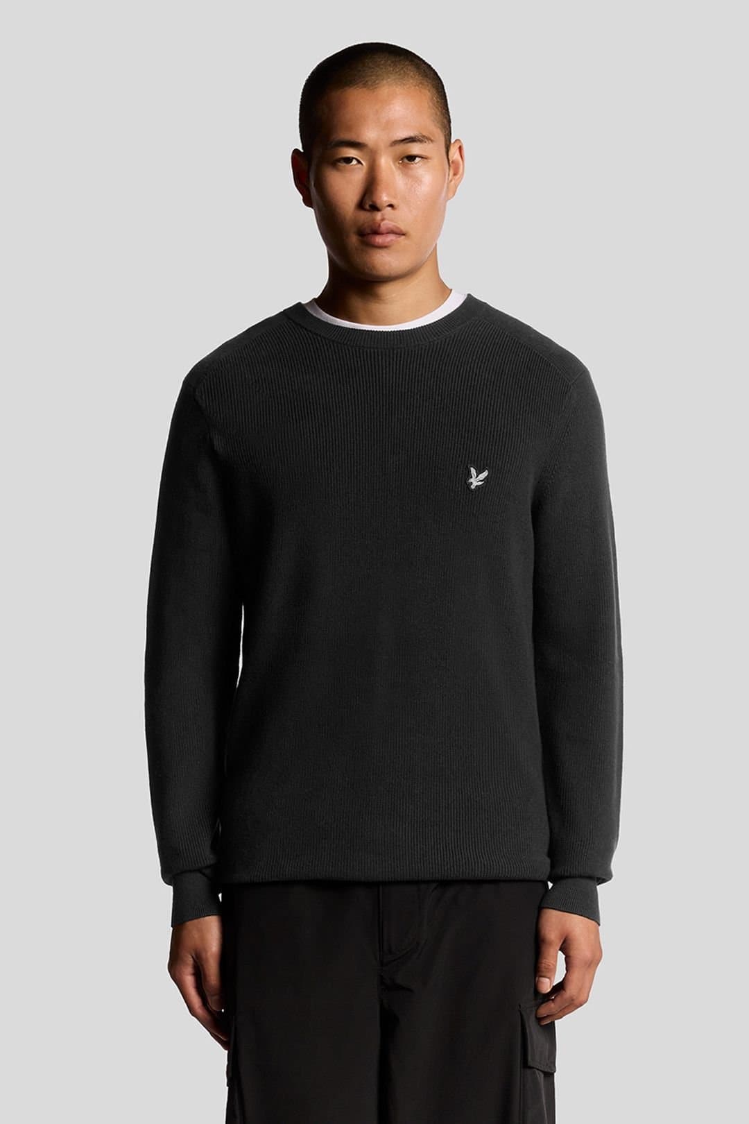 Lyle & Scott Lyle & Scott Men's Engineered Rib Crew Neck Black Ice