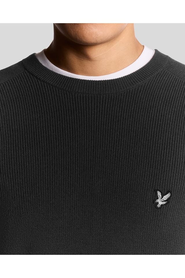 Lyle & Scott Lyle & Scott Men's Engineered Rib Crew Neck Black Ice - 3