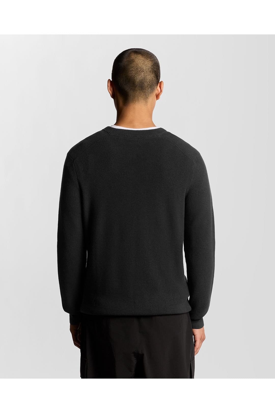 Lyle & Scott Lyle & Scott Men's Engineered Rib Crew Neck Black Ice - 4