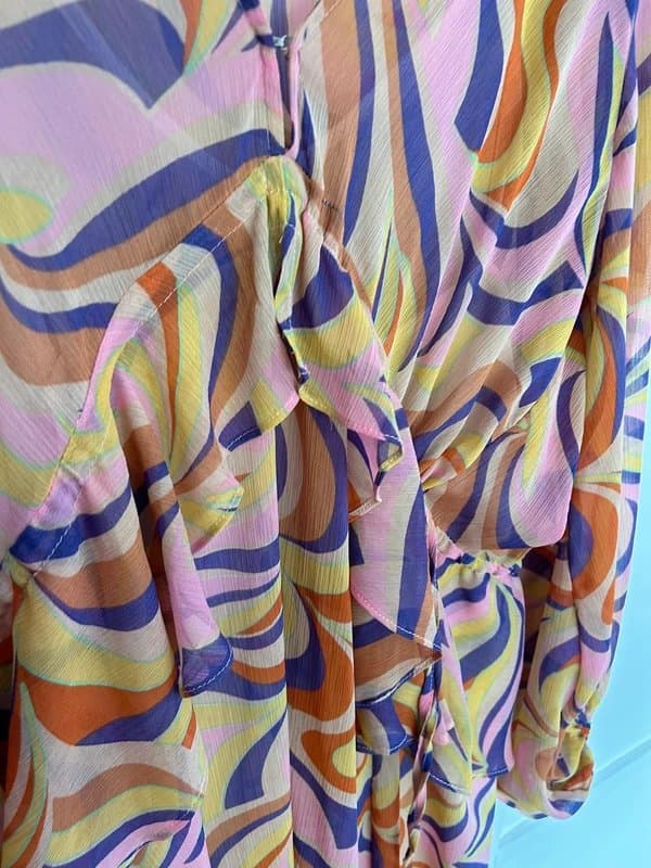Never Fully Dressed Never Fully Distressed floaty ruched midi dress size 16 Vgc