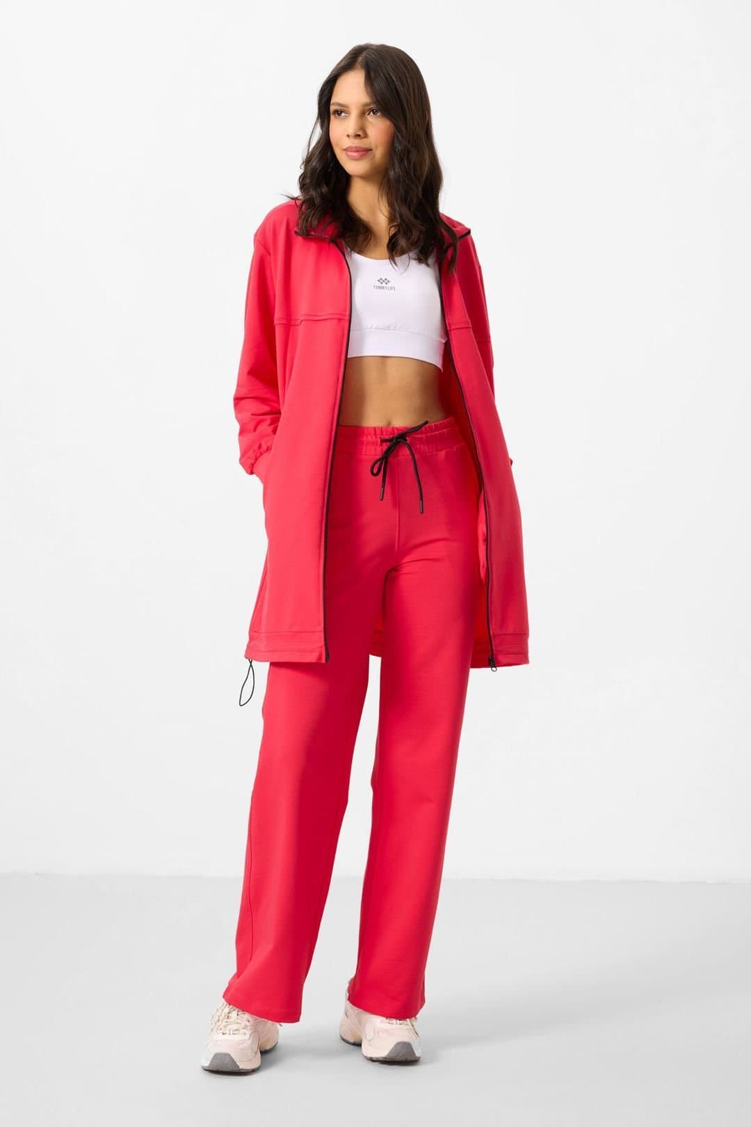 Tommy Life Tommy Life Women's Fleece Tracksuit Set in Bright Pink