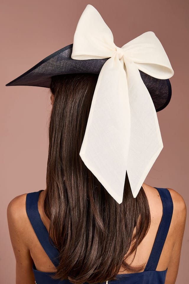 Coast Coast Women's Lisa Tan Bow Detail Boater in Navy - 3