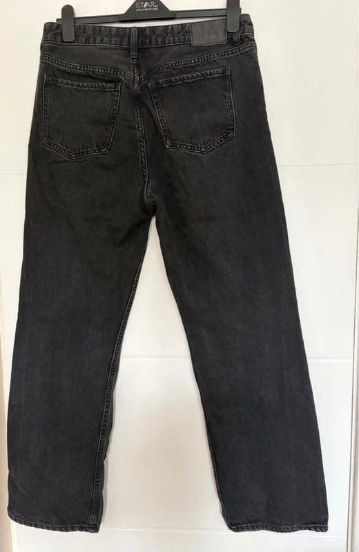 Bershka Loose Straight Leg Dark Wash Jeans