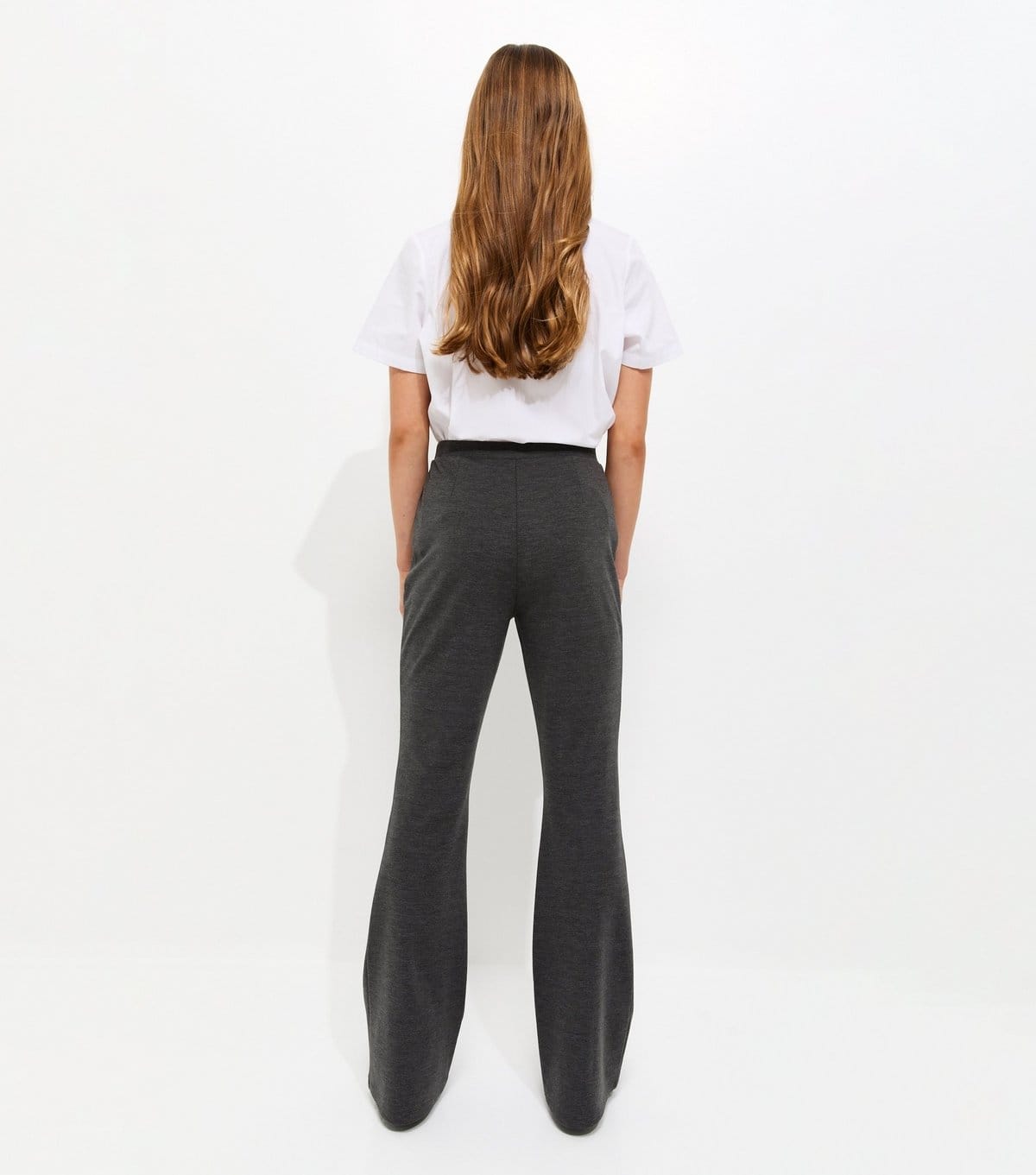 New Look Girls' Grey Seam Detail Ponte Flare Trousers School New Look - 4