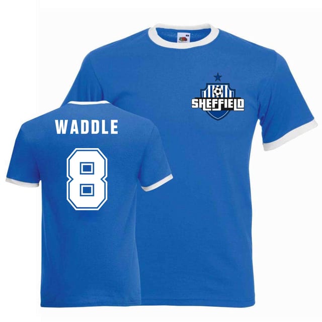 Sheffield Wednesday FC Sheffield Wednesday FC Men's Chris Waddle Ringer Tee in Blue - 2