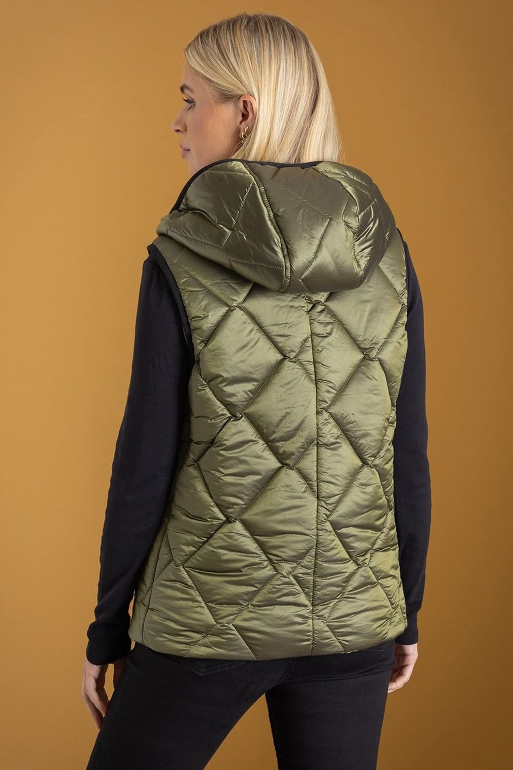 klass Klass. Women's Hooded Gilet in Green - 4