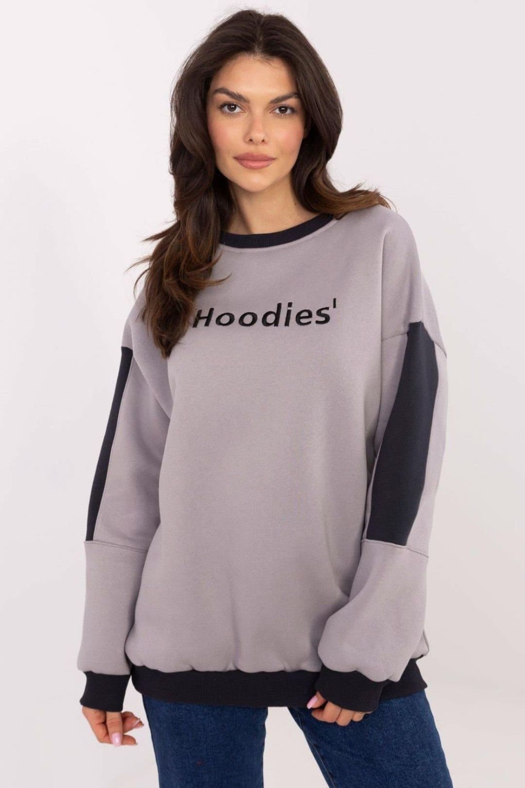 Love Lace Love Lace Women's Logo Embroidered Casual Insulated Sweatshirt in Grey